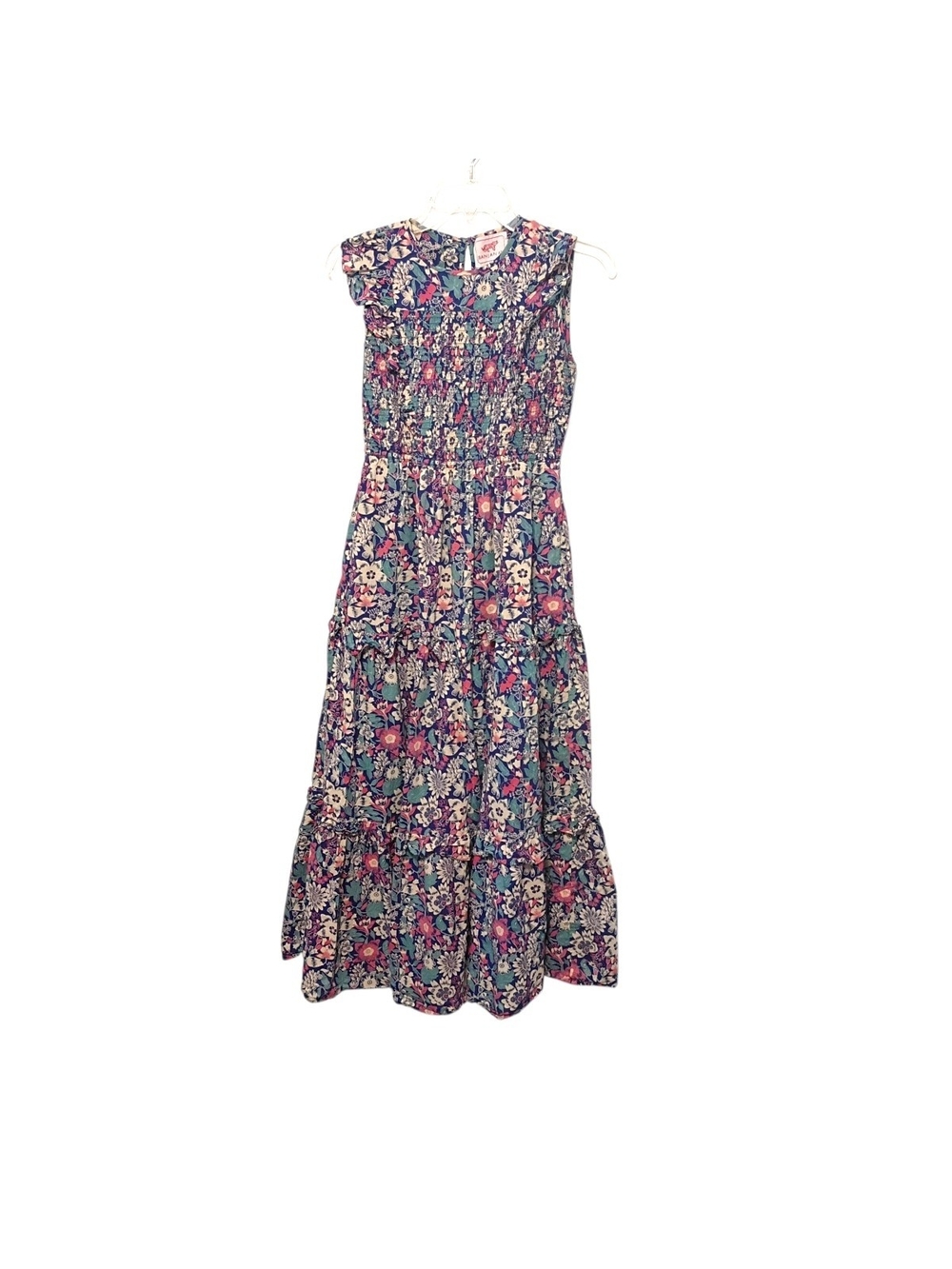 Banjanan -Floral Tiered Maxi Dress in Navy and Pink Small